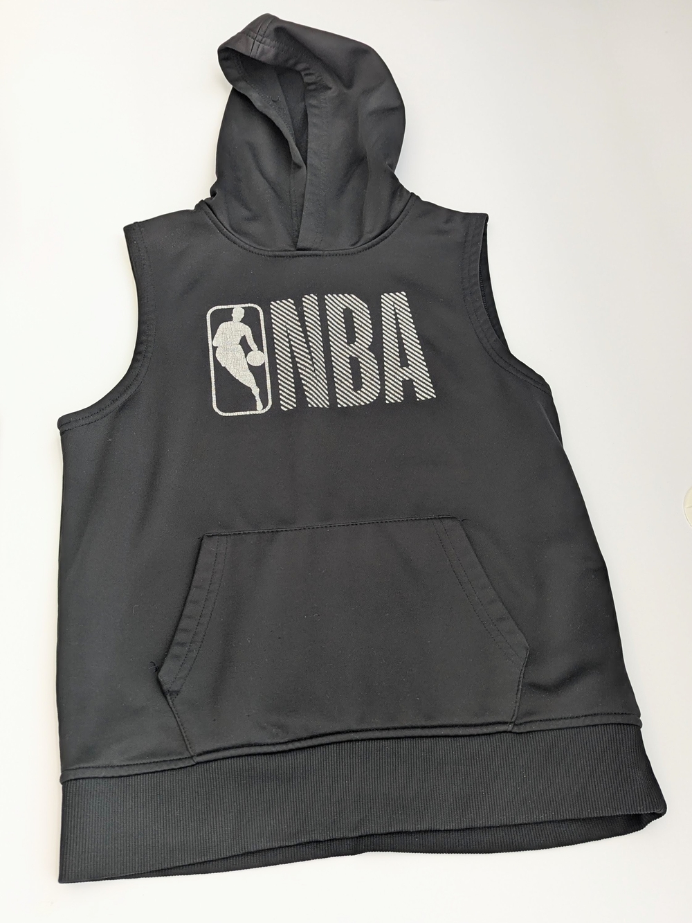NBA Kids' (8-10/Medium) Black Sleeveless Sweatshirt/Hoodie w/Kangaroo Pocket